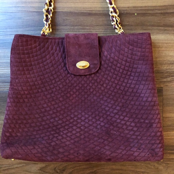 Bally Quilted Maroon Purse - Picture 2 of 7